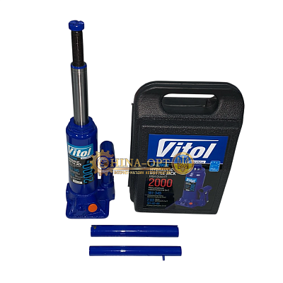 Домкрат гидравлический телескоп 2т высота подъема 345 мм VITOL DB-02006K